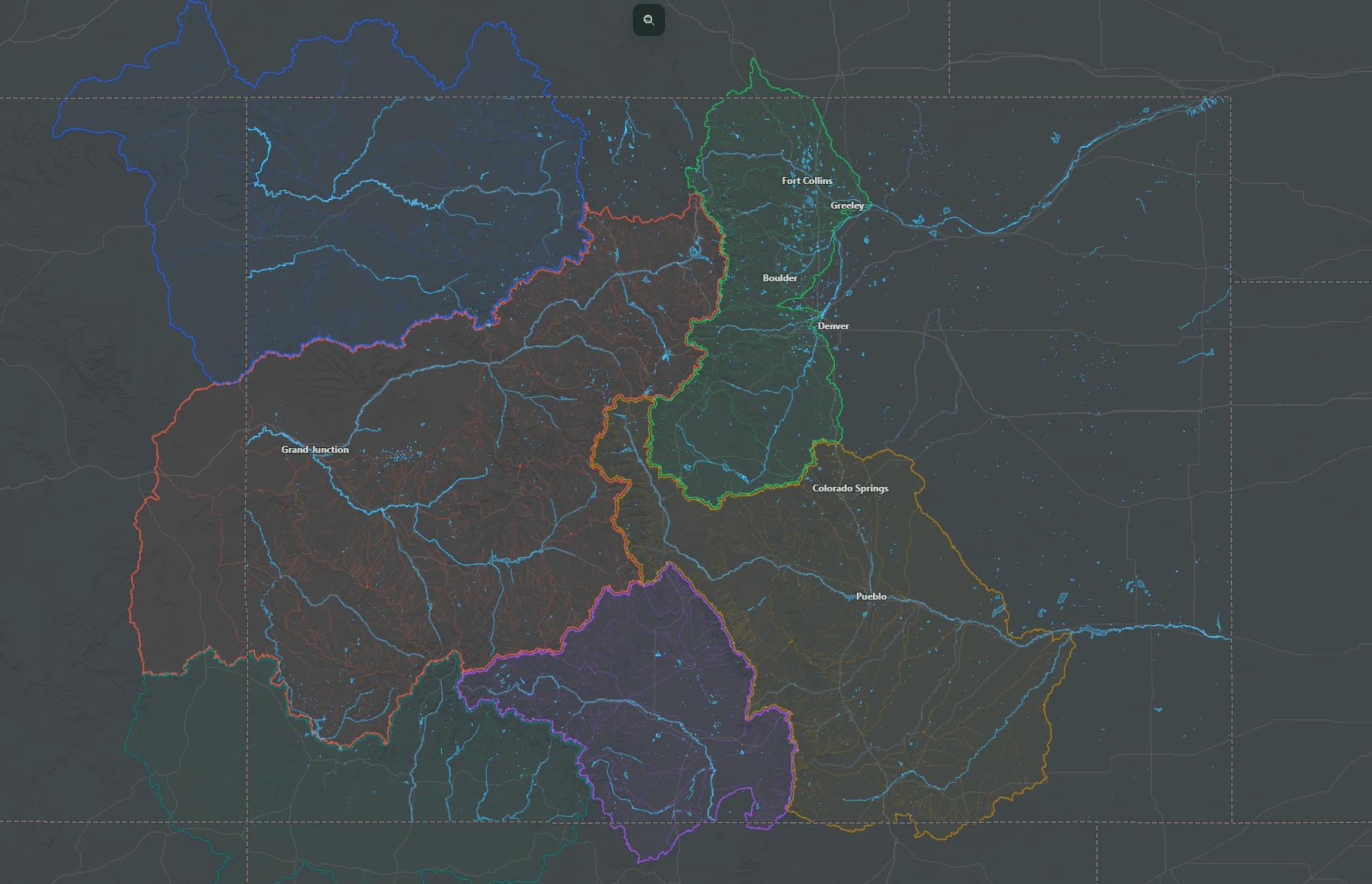Colorado trout regions and statewide stream network in Cutthroat Atlas